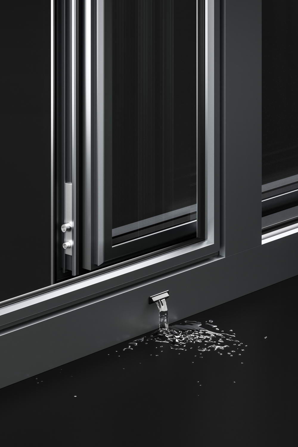 悦界90内倒侧滑窗-排水