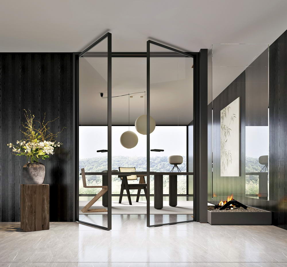 DS45极窄平开门-书房